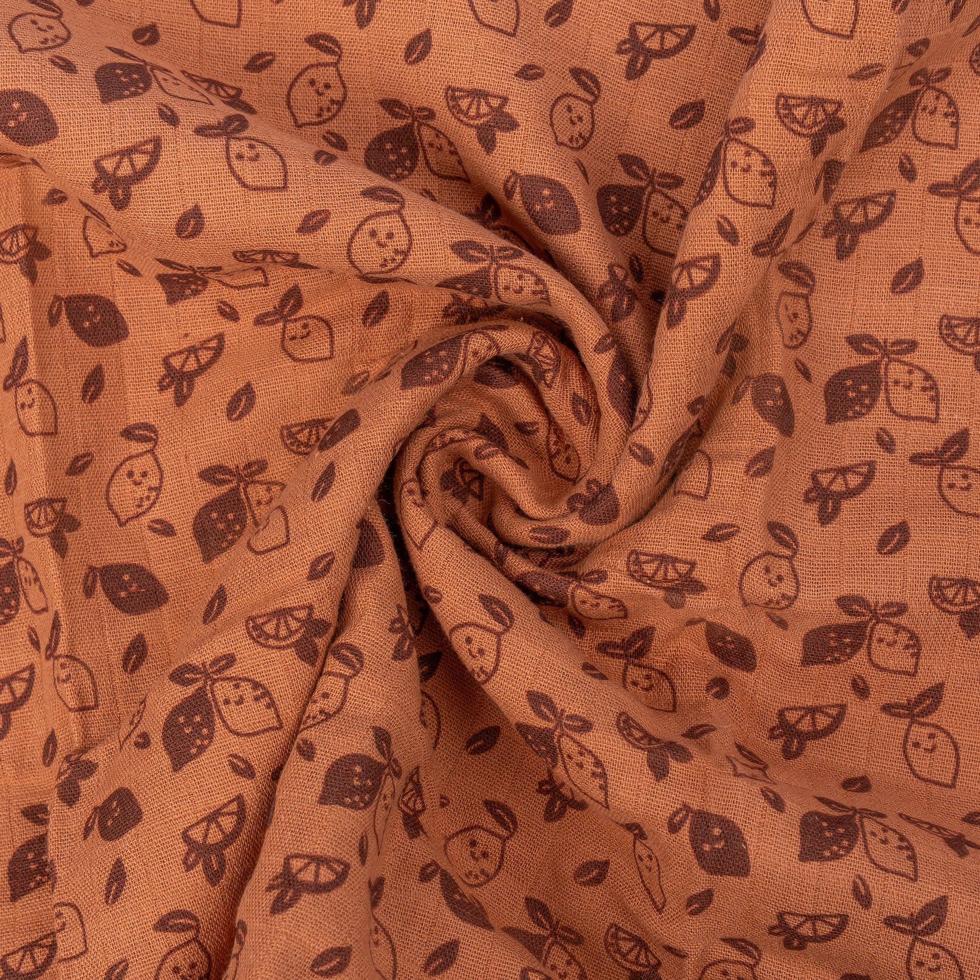 Muslin Cloth Baby 80x80 cm Organic Toffee Lemon Brown_Muslin Cloths_Snoozebaby