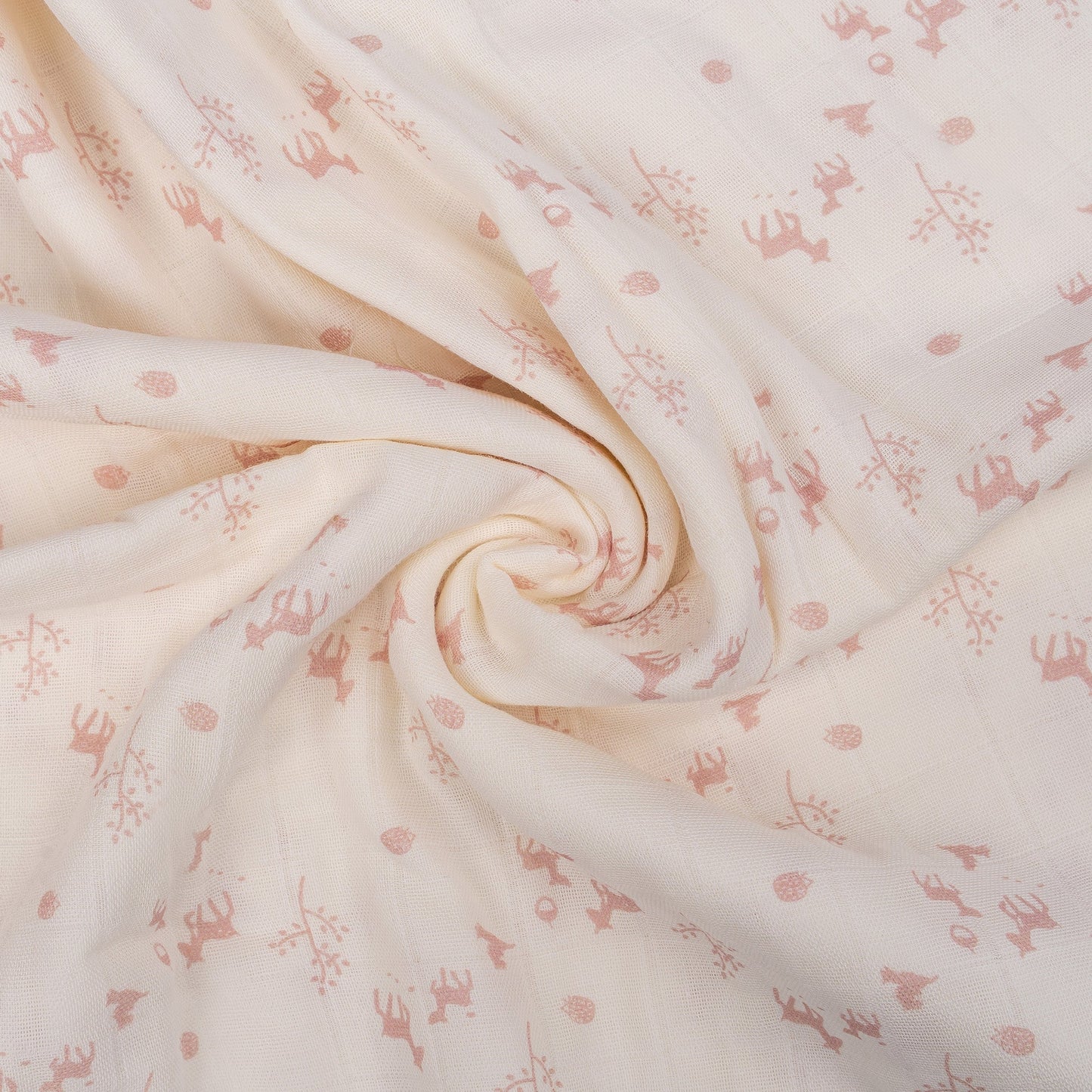 Muslin Cloth XL Baby 120x120 cm Organic Blush Springtime White_Muslin Cloths_Snoozebaby