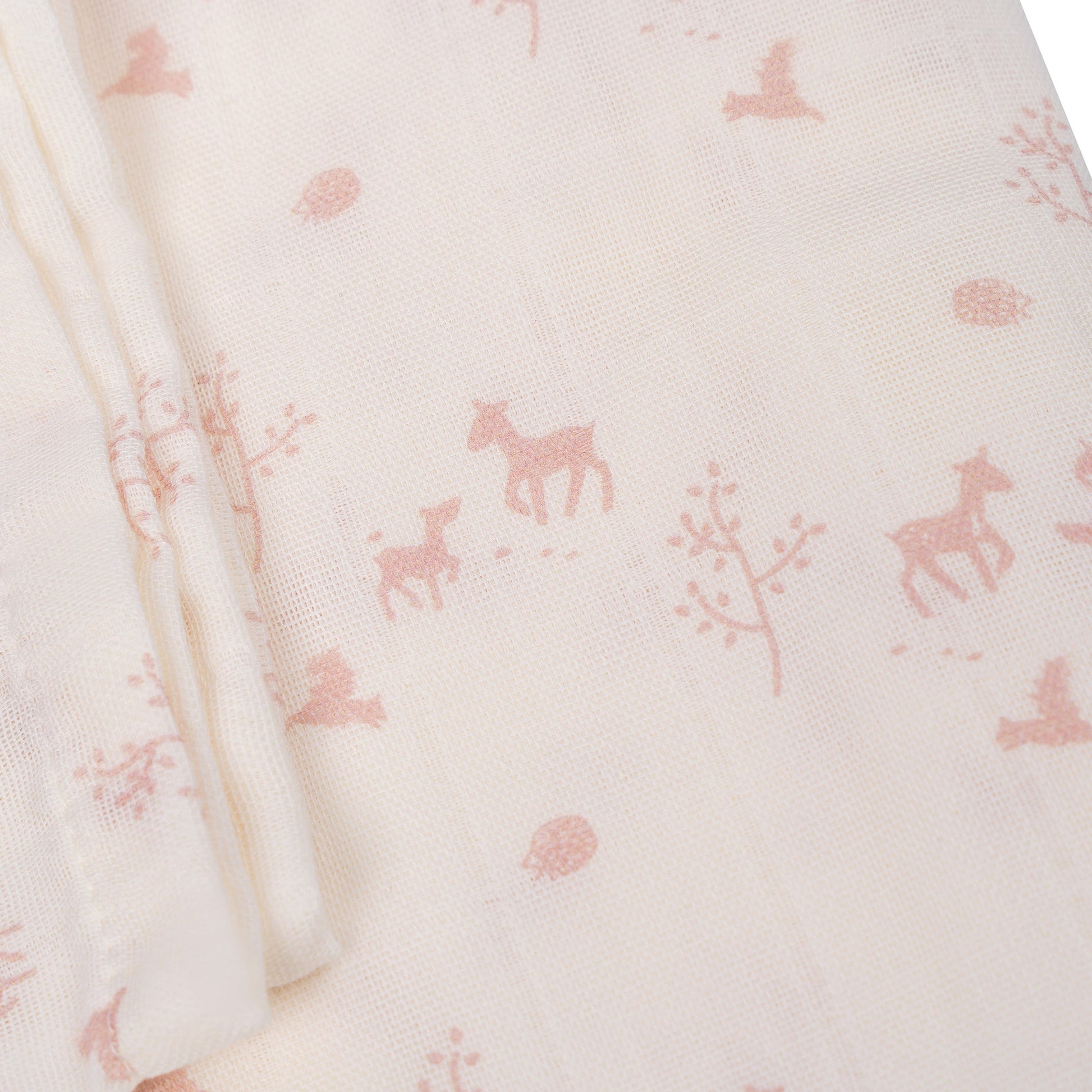 Muslin Cloth XL Baby 120x120 cm Organic Blush Springtime White_Muslin Cloths_Snoozebaby