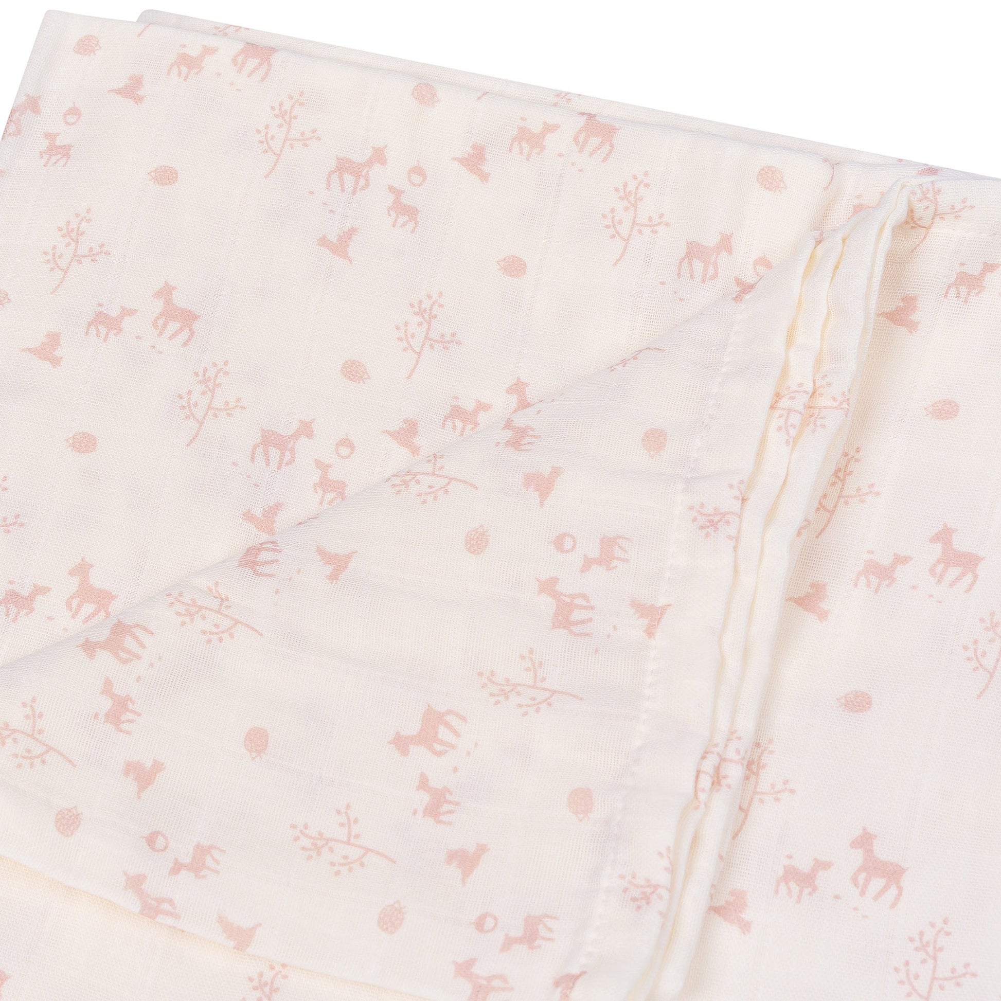 Muslin Cloth XL Baby 120x120 cm Organic Blush Springtime White_Muslin Cloths_Snoozebaby
