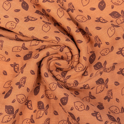 Muslin Cloth XL Baby 120x120 cm Organic Toffee Lemon Brown_Muslin Cloths_Snoozebaby