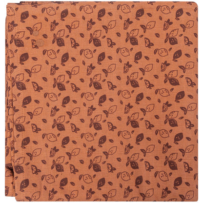 Muslin Cloth XL Baby 120x120 cm Organic Toffee Lemon Brown_Muslin Cloths_Snoozebaby