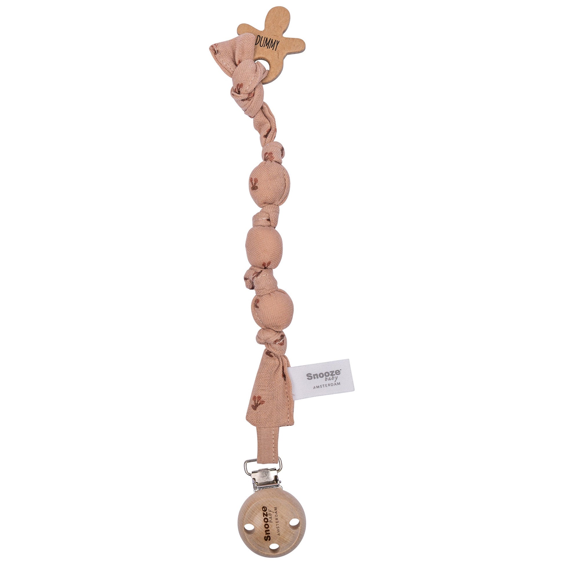 Pacifier Cord Baby Organic Cherry Pink_Pacifier Cords_Snoozebaby