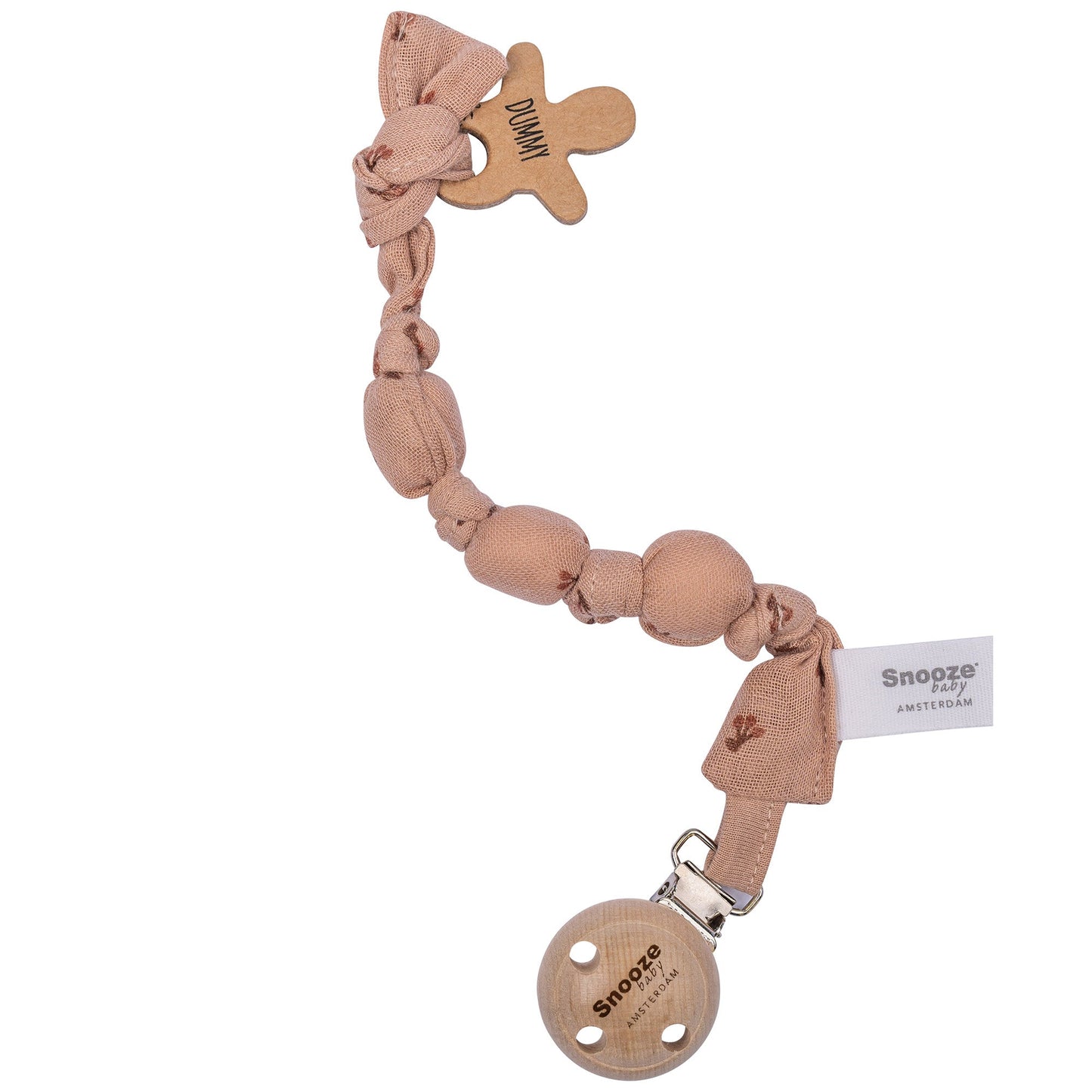 Pacifier Cord Baby Organic Cherry Pink_Pacifier Cords_Snoozebaby