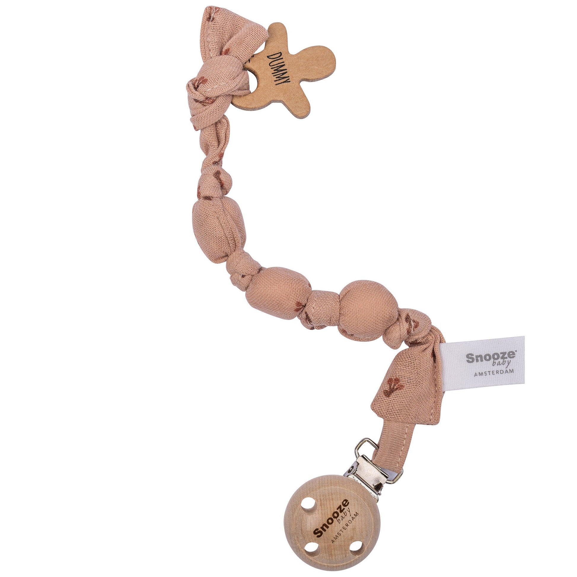 Pacifier Cord Baby Organic Cherry Pink_Pacifier Cords_Snoozebaby