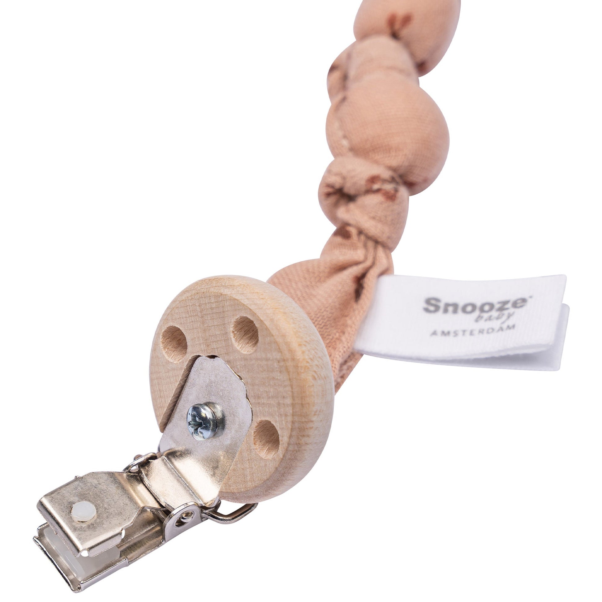 Pacifier Cord Baby Organic Cherry Pink_Pacifier Cords_Snoozebaby