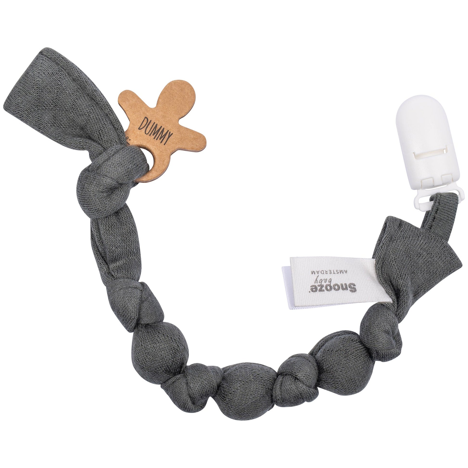 Pacifier Cord Baby Organic Dark Green_Pacifier Cords_Snoozebaby