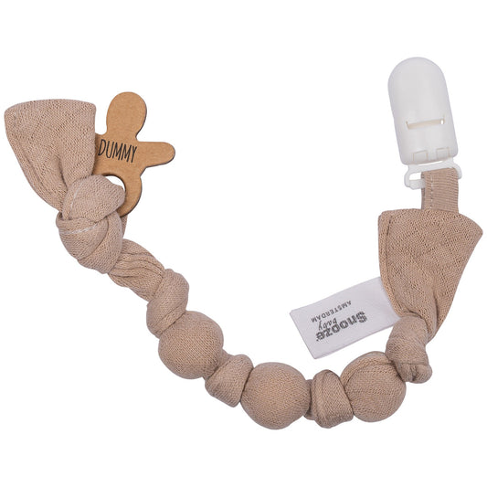 Pacifier Cord Baby Organic Desert Sand Brown_Pacifier Cords_Snoozebaby