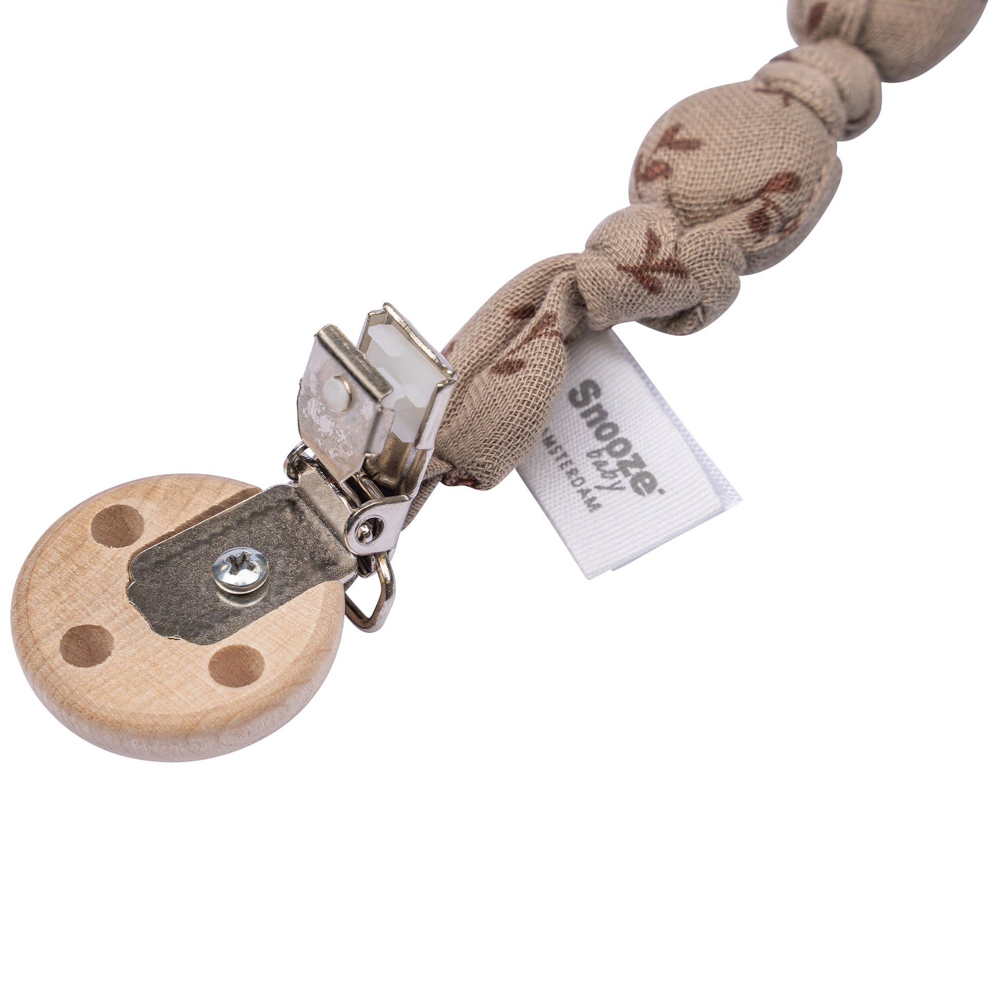 Pacifier Cord Baby Organic Hazel Brown_Pacifier Cords_Snoozebaby