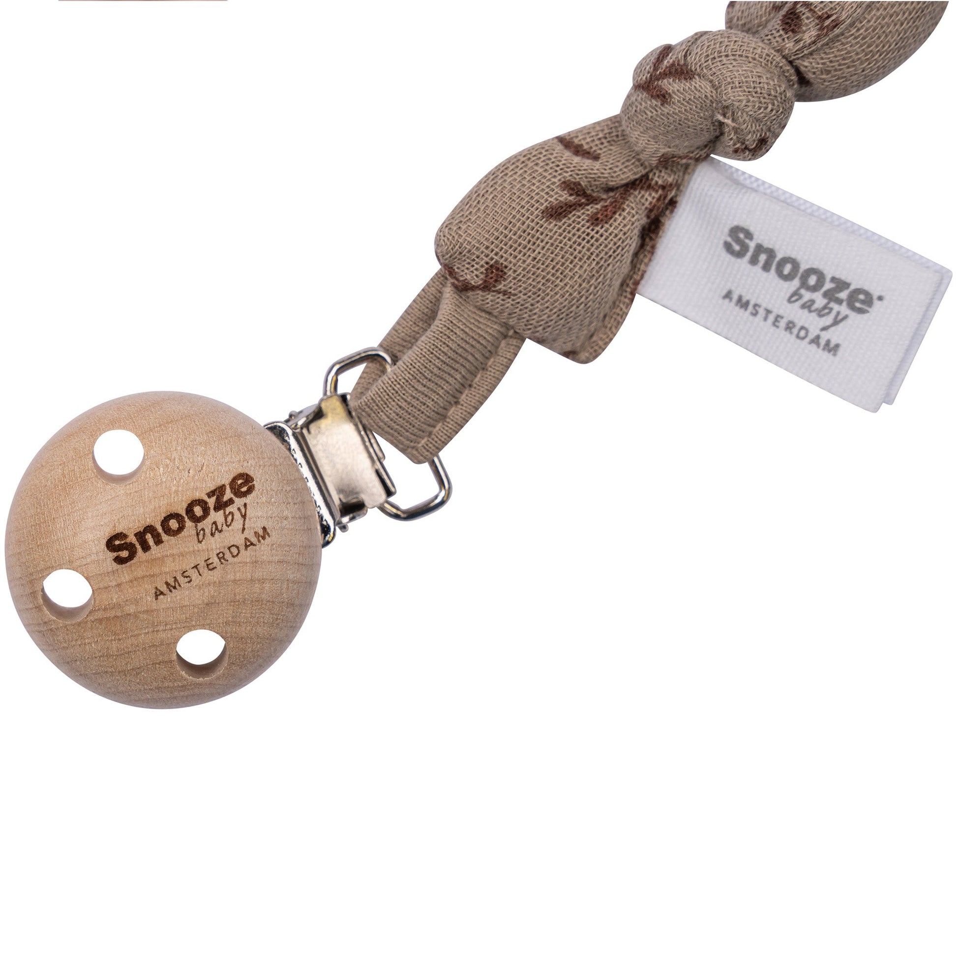 Pacifier Cord Baby Organic Hazel Brown_Pacifier Cords_Snoozebaby