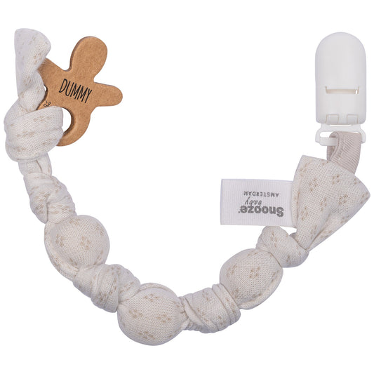 Pacifier Cord Baby Organic Stone Beige_Pacifier Cords_Snoozebaby