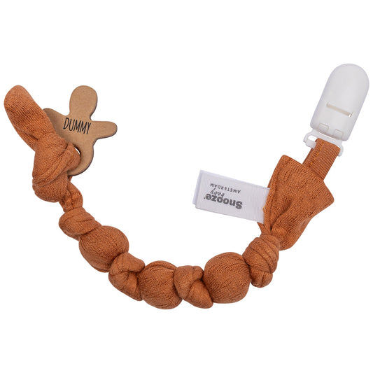 Pacifier Cord Baby Organic Toffee Brown_Pacifier Cords_Snoozebaby