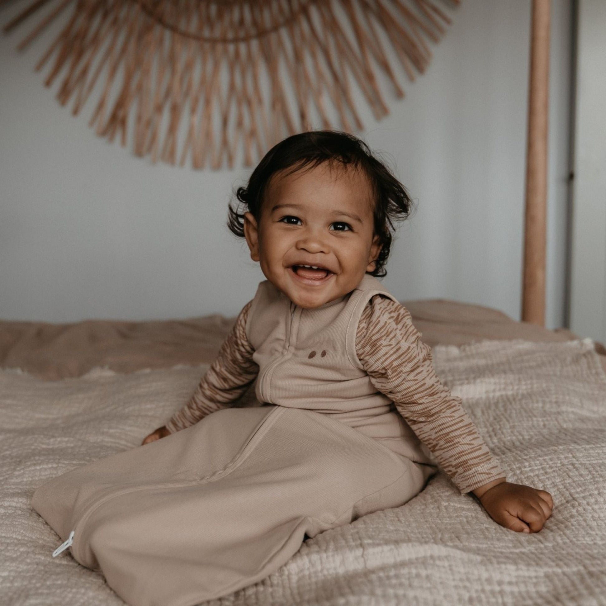 Sleepsuit Baby TOG 0.5 Spring and Summer 3 - 9 Months Desert Sand Brown_Sleepsuits_Snoozebaby
