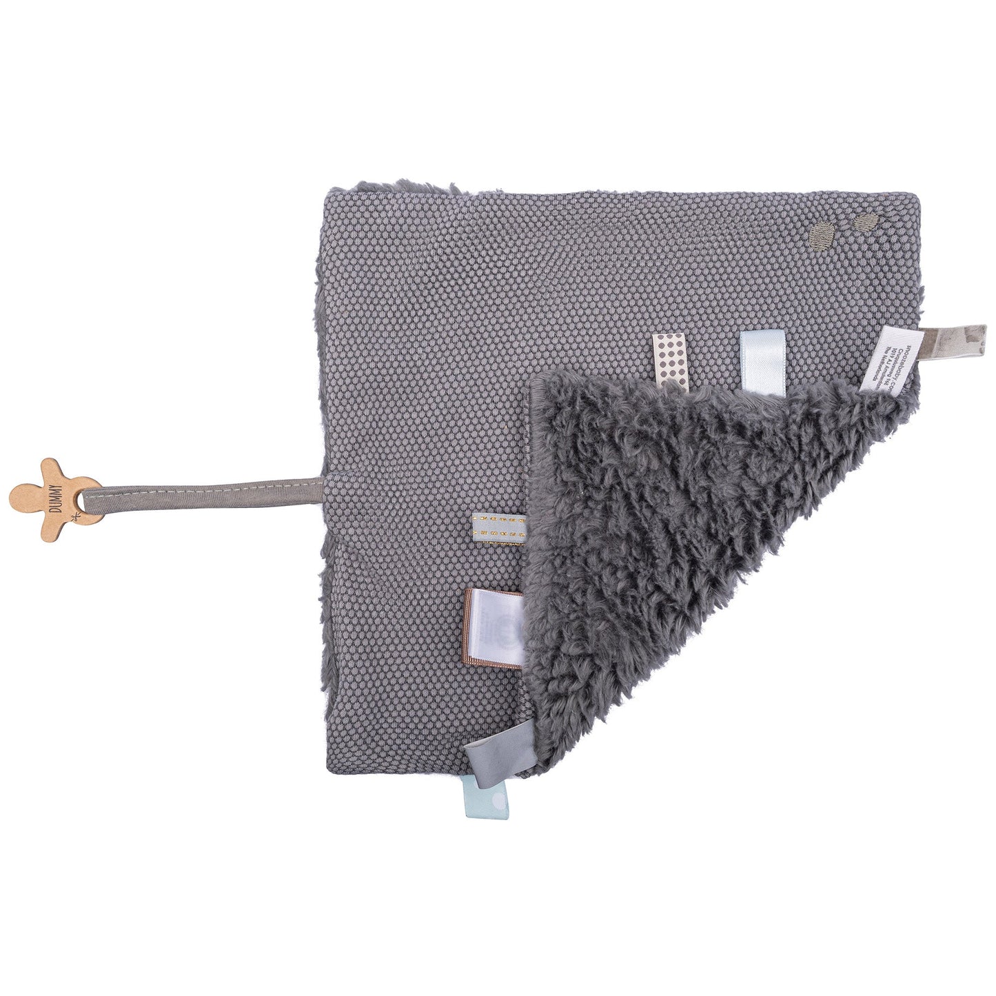 Schmusetuch Baby 25x25 cm Bio Sturm Grau_Schmusetücher_Snoozebaby