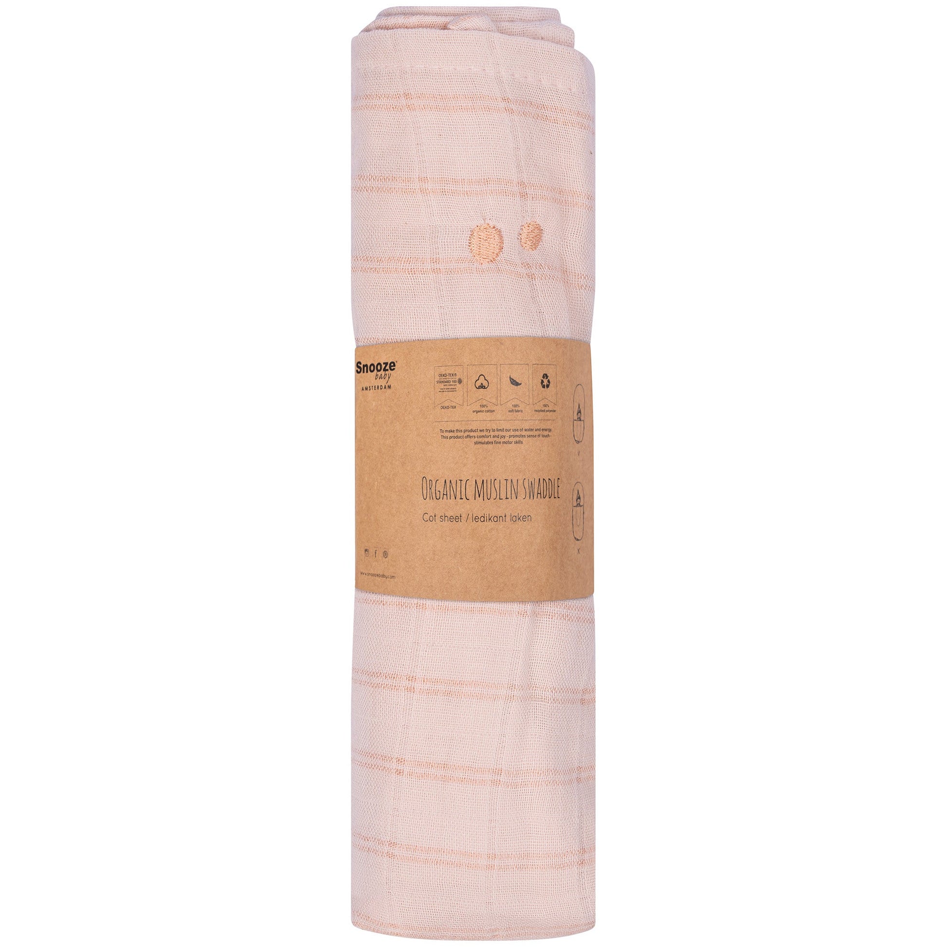 Mulltuch Baby 80x80 cm Bio Milky Rust Rosa_Mulltücher_Snoozebaby