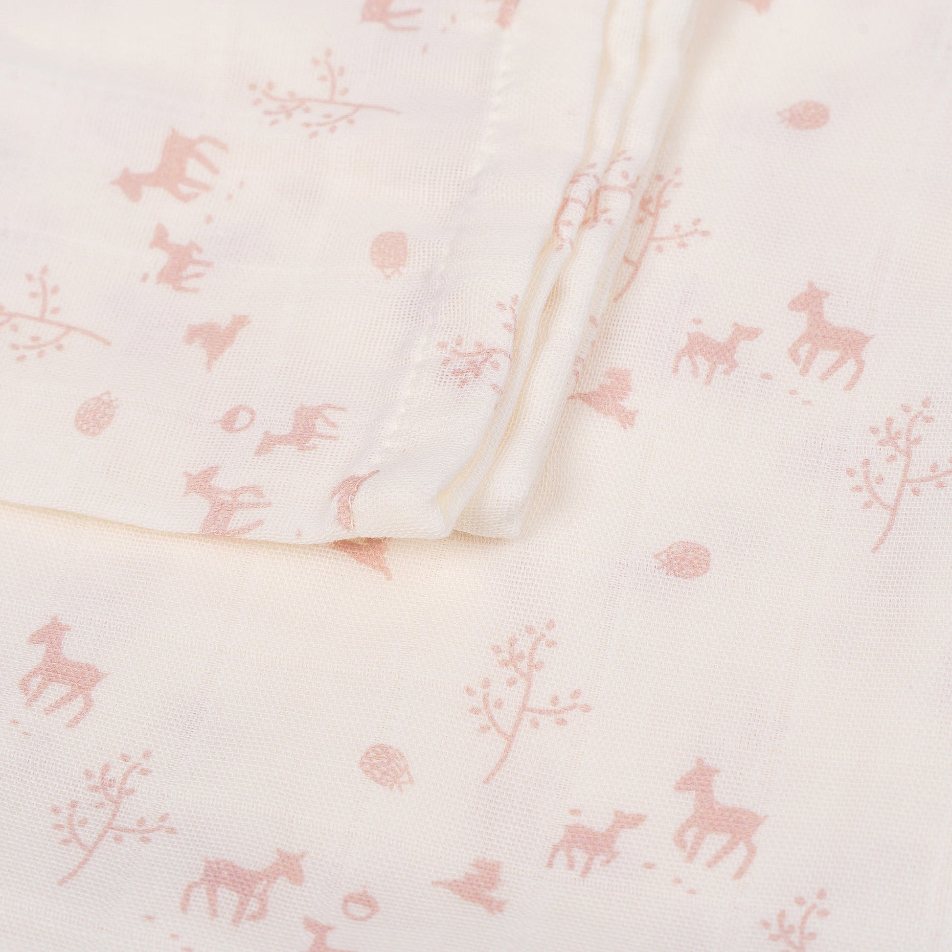 Musselintuch XL Baby 120x120 cm Bio Blush Springtime Weiß_Muslin Tücher_Snoozebaby