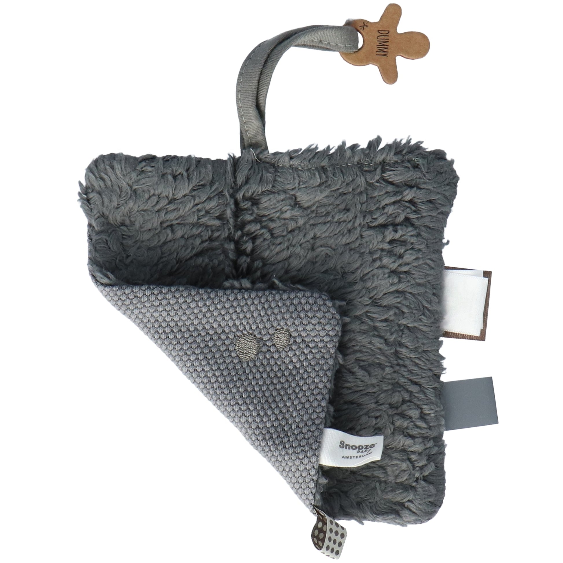 Doudou bébé 15x15 cm Organic Storm Grey_Doudou_Snoozebaby