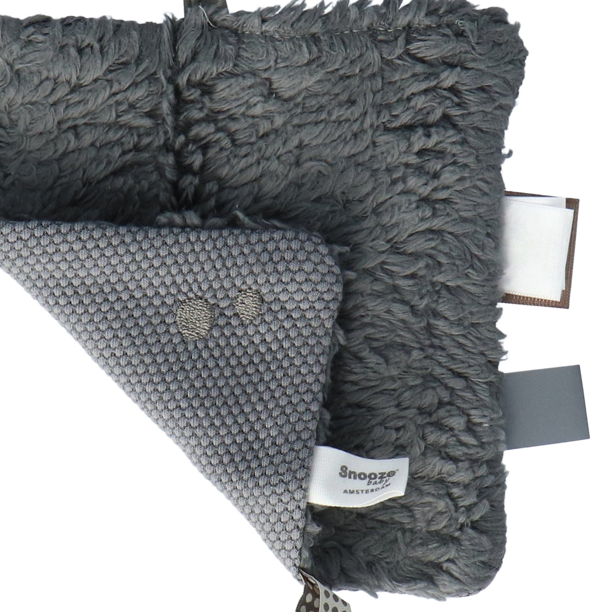 Doudou bébé 15x15 cm Organic Storm Grey_Doudou_Snoozebaby