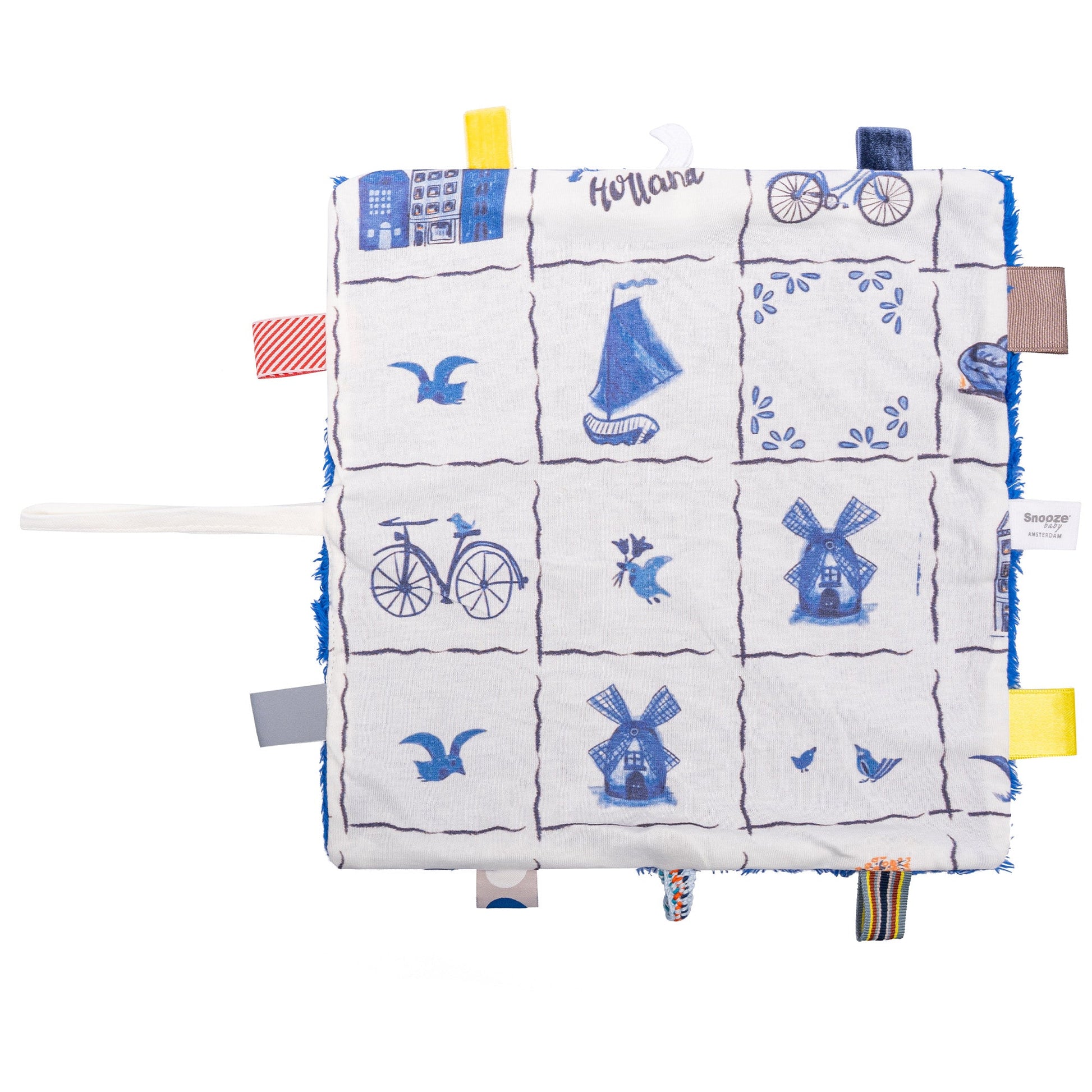Knuffeldoekje Baby 25x25 cm Organic Delft Blue Blauw Cloths_Snoozebaby