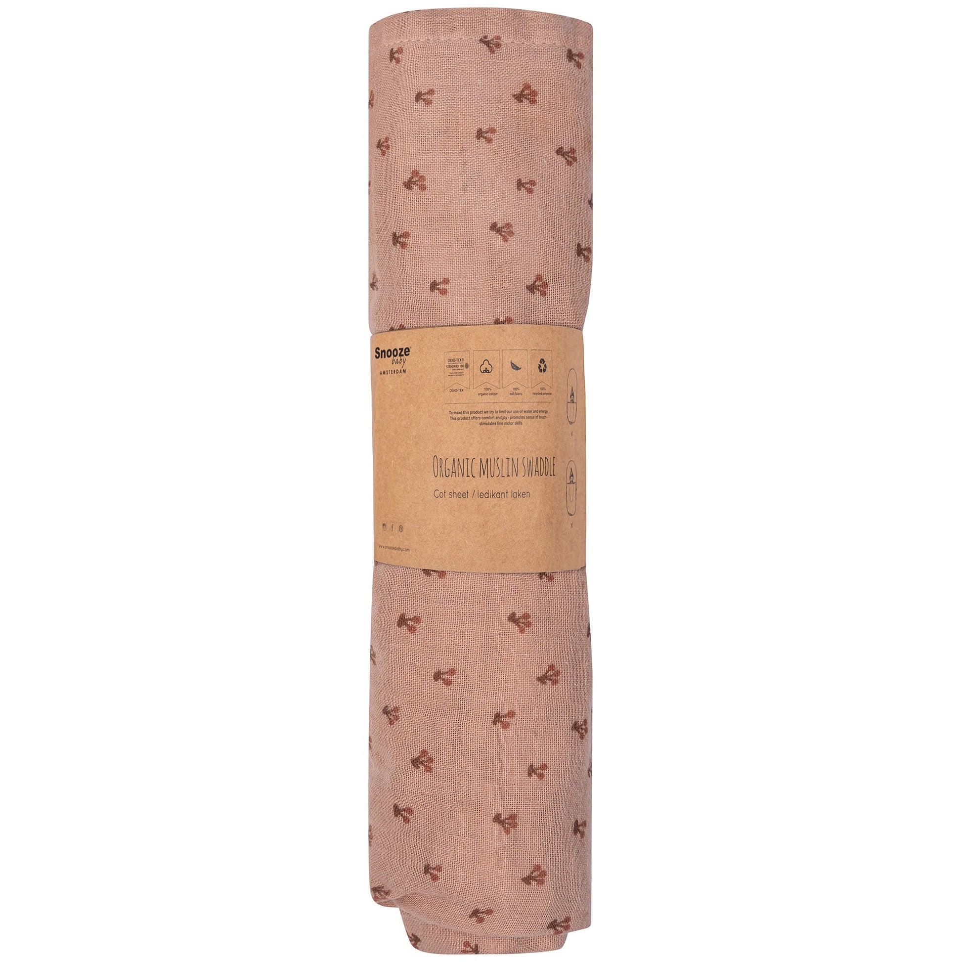 Hydrofiele doek Baby 80x80 cm Biologisch Cherry Pink Roze Doekjes_Snoozebaby