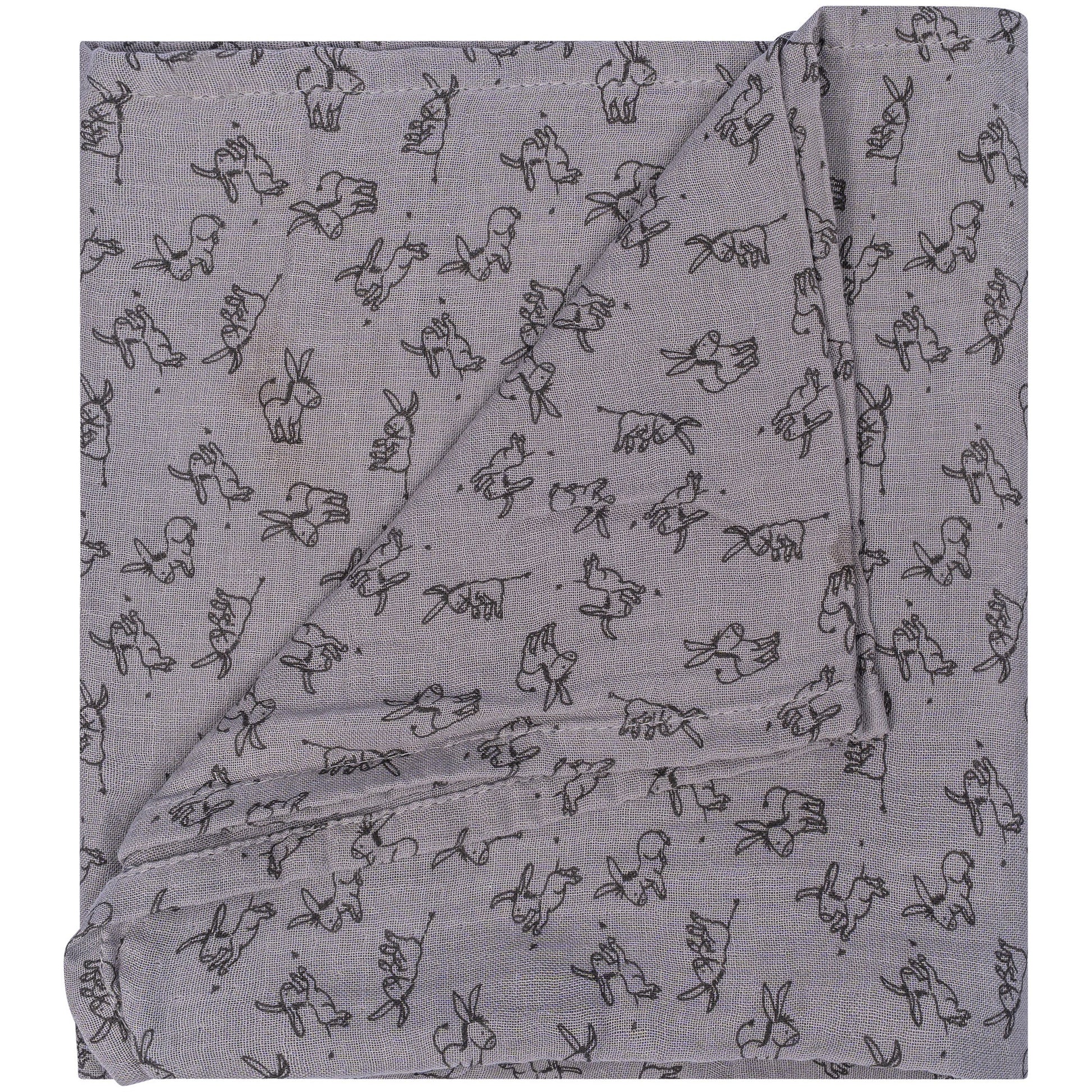 Hydrofiele doek Baby 80x80 cm Organic Cloudy Grey Grijs Doekjes_Snoozebaby