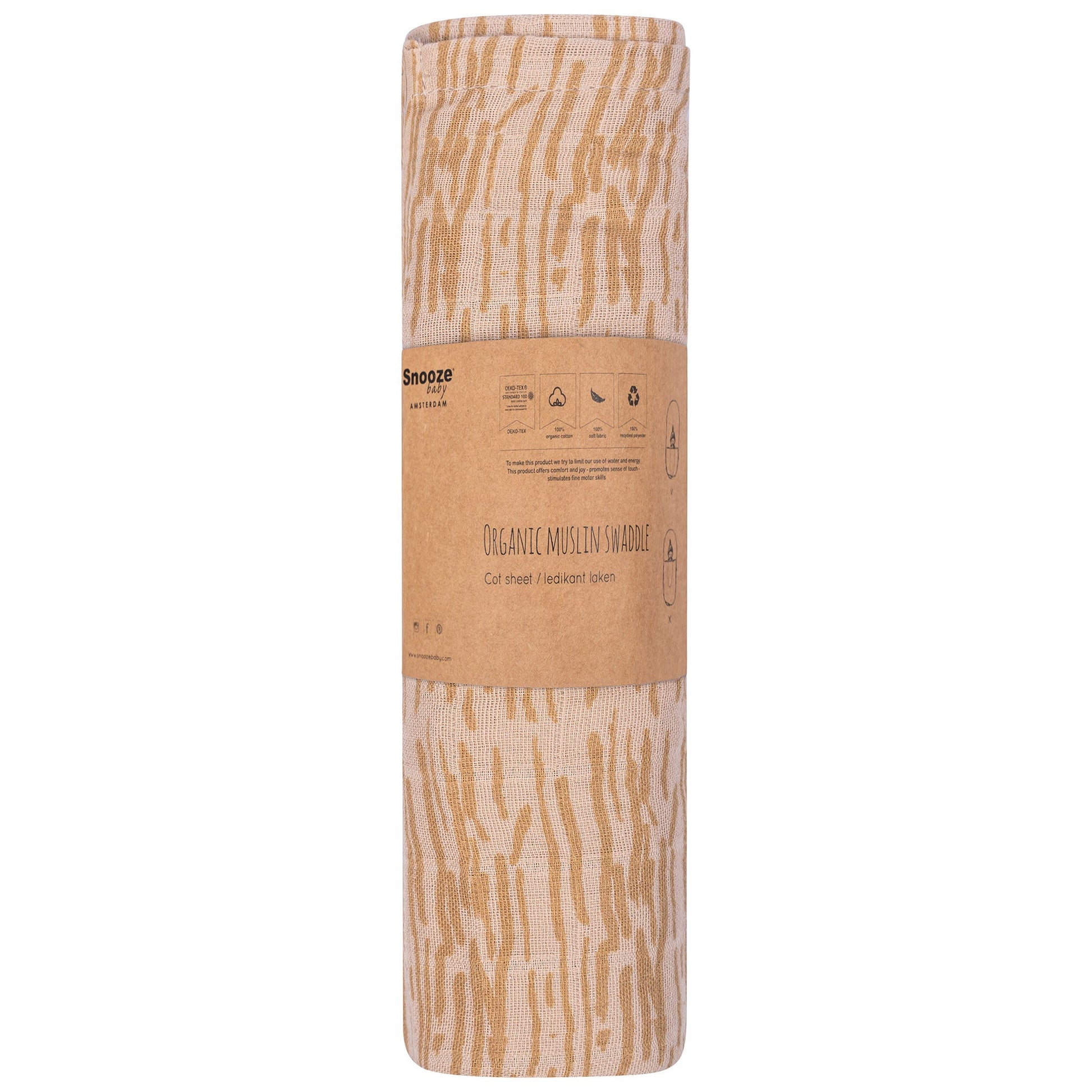 Hydrofiele doek Baby 80x80 cm Organic Desert Sand Brown Bruin Doekjes_Snoozebaby