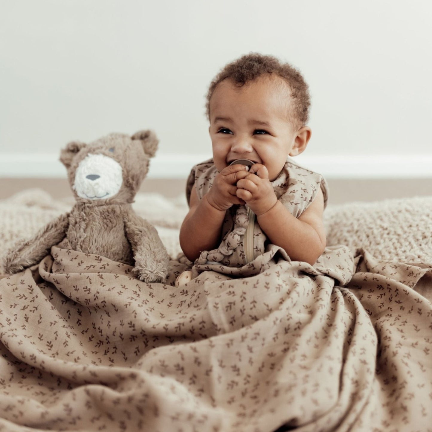 Hydrofiele doek Baby 80x80 cm Organic Hazel Brown Bruin Doekjes_Snoozebaby