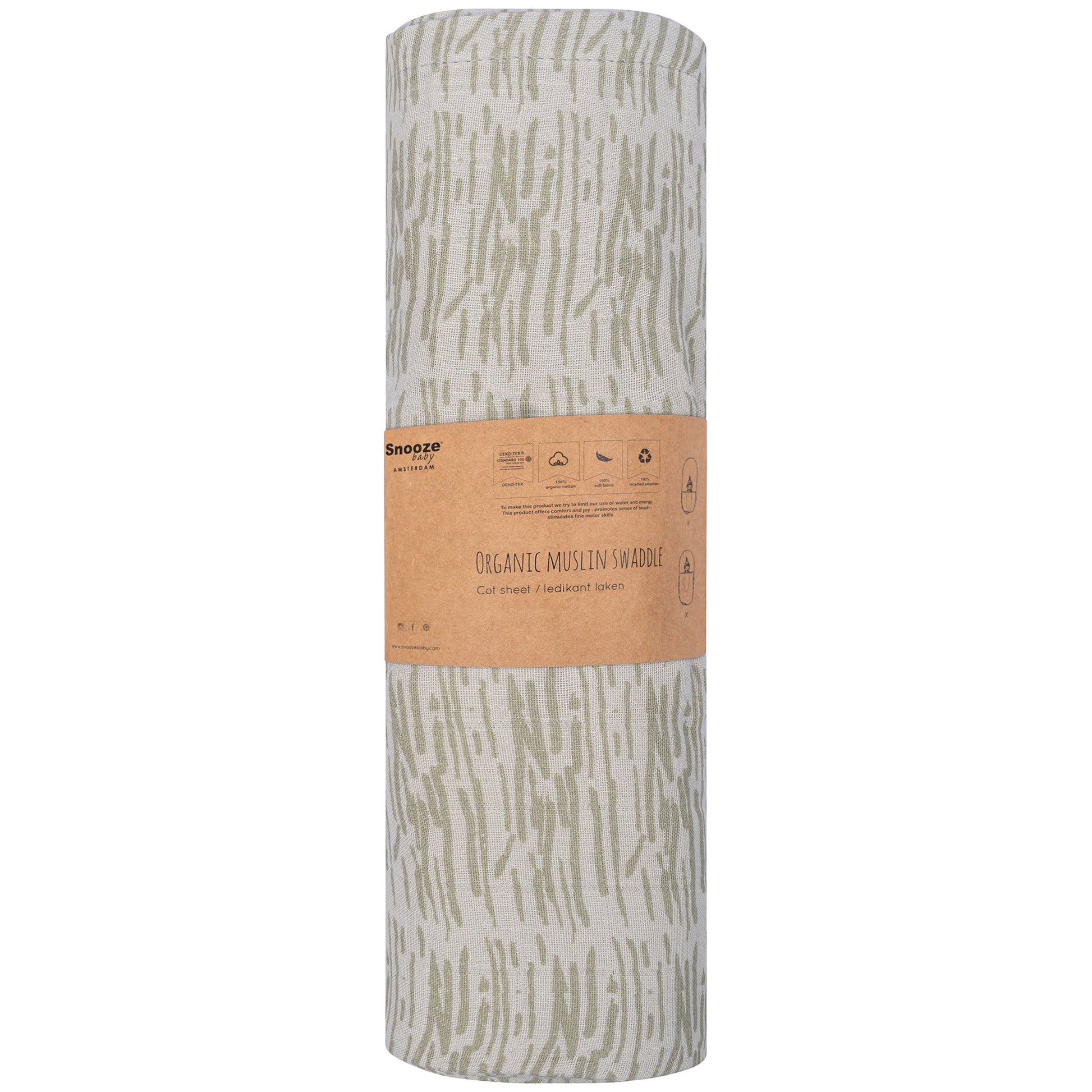Hydrofiele doek XL Baby 120x120 cm Organic Mystic Mint Green Groen Doekjes_Snoozebaby