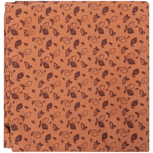 Hydrofiele doek XL Baby 120x120 cm Organic Toffee Lemon Brown_Muslinedoeken_Snoozebaby