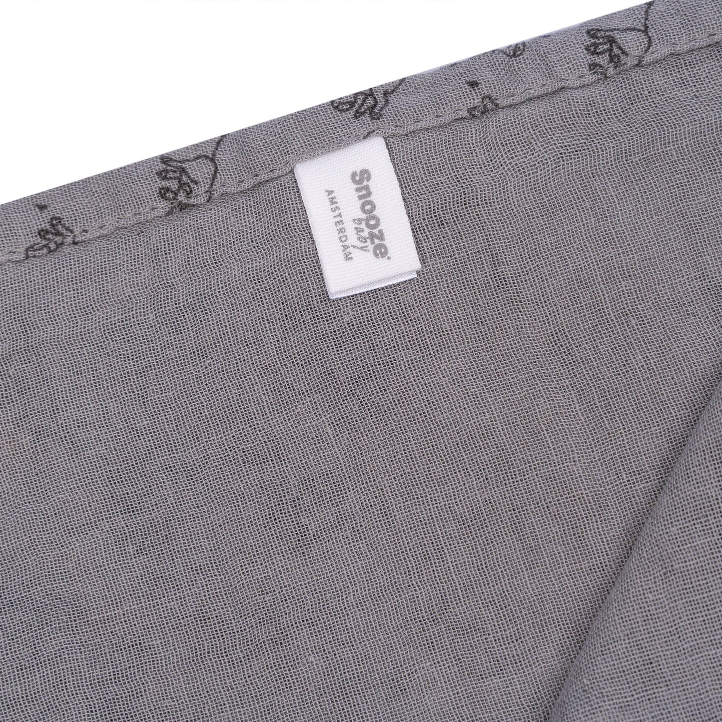 Hydrofiele doek XL Baby120x120 cm Organic Cloudy Grey Grijs Doekjes_Snoozebaby